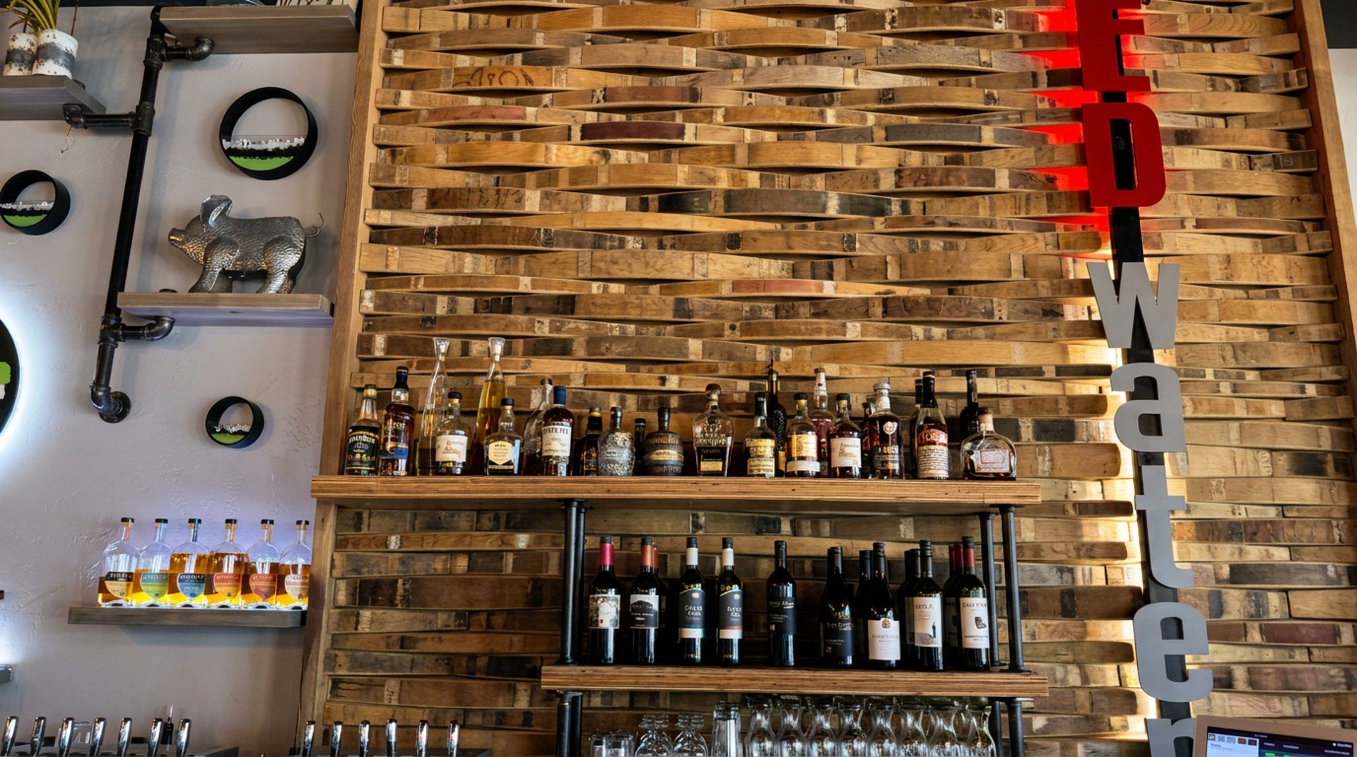 The barrel-stave bar